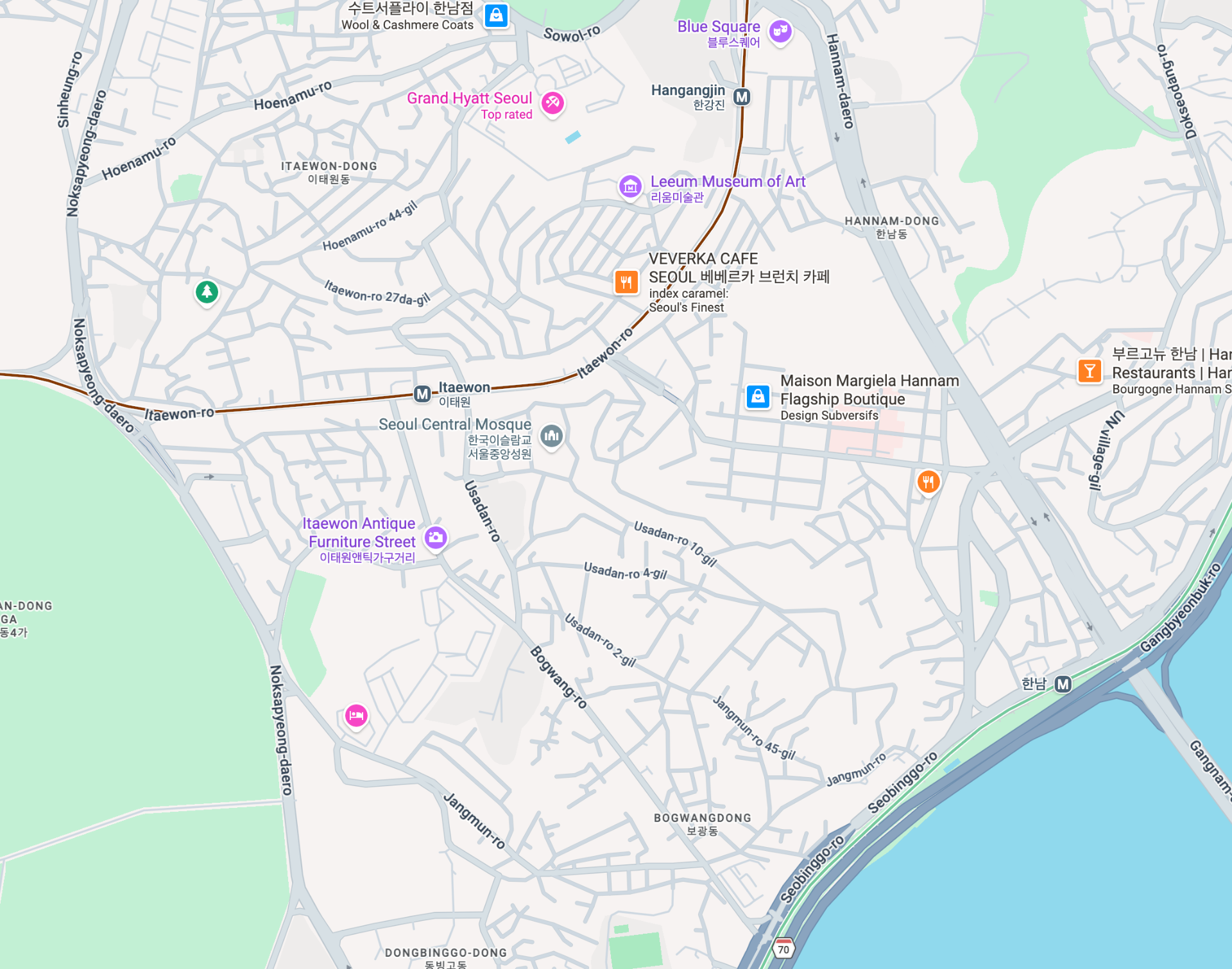 Map of Seoul — Itaewon / Hannam